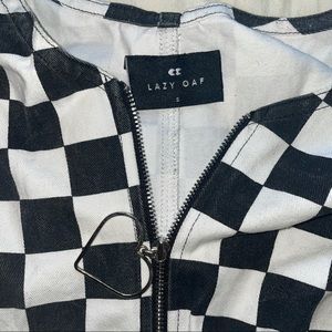 lazy oaf checkered romper